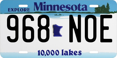 MN license plate 968NOE