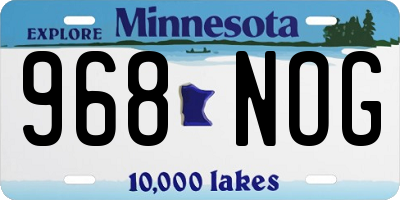 MN license plate 968NOG