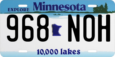 MN license plate 968NOH