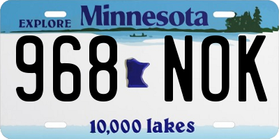 MN license plate 968NOK