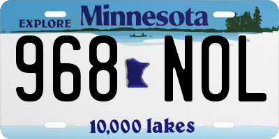 MN license plate 968NOL