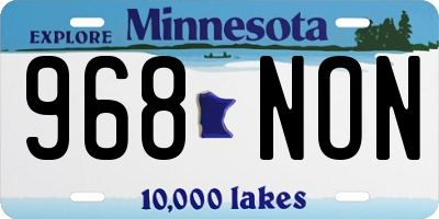 MN license plate 968NON