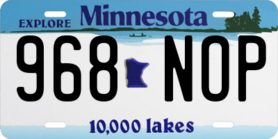 MN license plate 968NOP