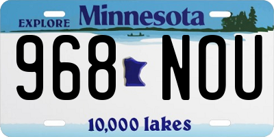 MN license plate 968NOU
