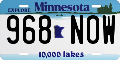 MN license plate 968NOW