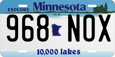MN license plate 968NOX