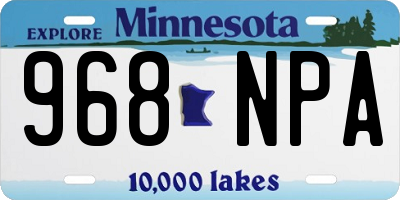 MN license plate 968NPA