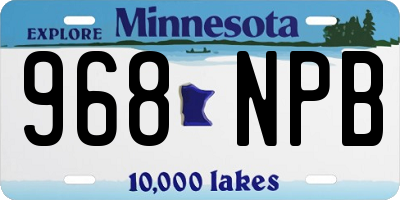 MN license plate 968NPB