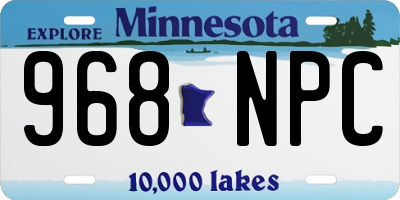 MN license plate 968NPC