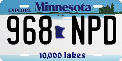 MN license plate 968NPD