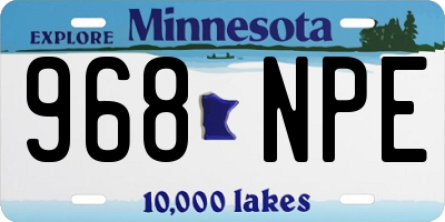 MN license plate 968NPE