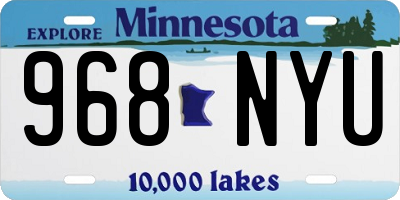 MN license plate 968NYU