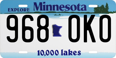MN license plate 968OKO