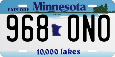 MN license plate 968ONO