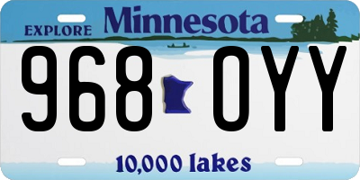 MN license plate 968OYY