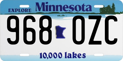 MN license plate 968OZC