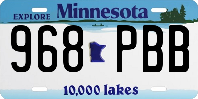 MN license plate 968PBB