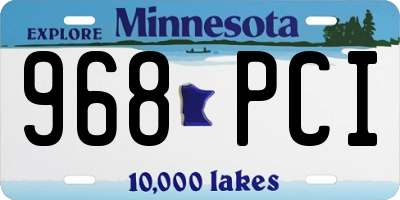 MN license plate 968PCI