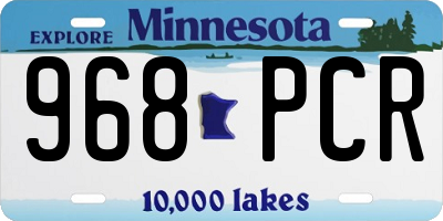 MN license plate 968PCR