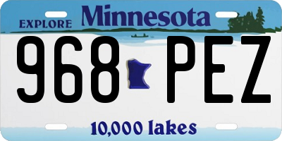 MN license plate 968PEZ