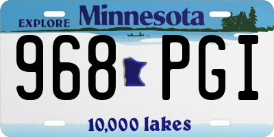 MN license plate 968PGI