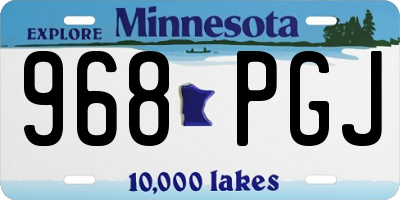MN license plate 968PGJ