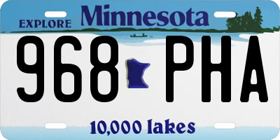 MN license plate 968PHA