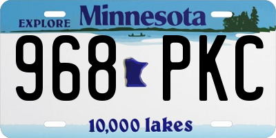 MN license plate 968PKC
