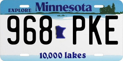 MN license plate 968PKE