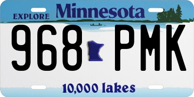 MN license plate 968PMK