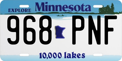 MN license plate 968PNF