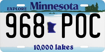 MN license plate 968POC