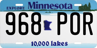 MN license plate 968POR