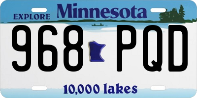 MN license plate 968PQD