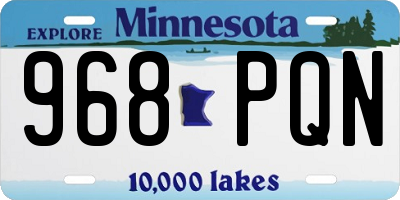MN license plate 968PQN