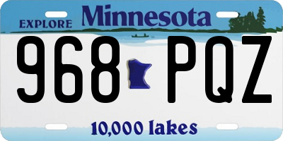 MN license plate 968PQZ