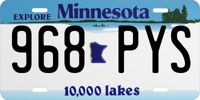 MN license plate 968PYS