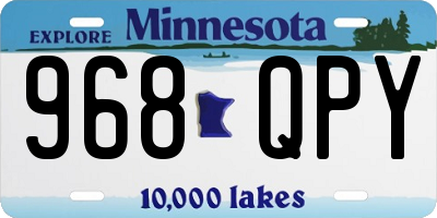 MN license plate 968QPY