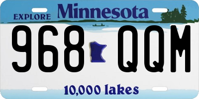 MN license plate 968QQM