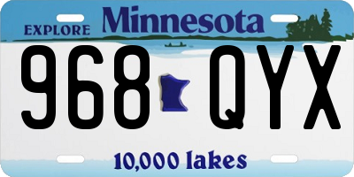 MN license plate 968QYX