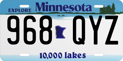 MN license plate 968QYZ