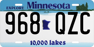 MN license plate 968QZC