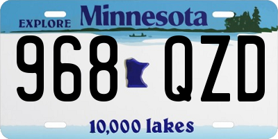 MN license plate 968QZD