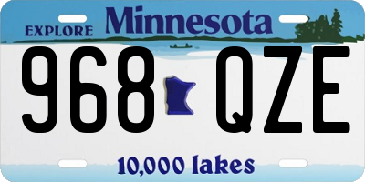 MN license plate 968QZE