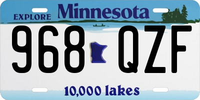MN license plate 968QZF