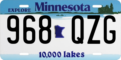MN license plate 968QZG