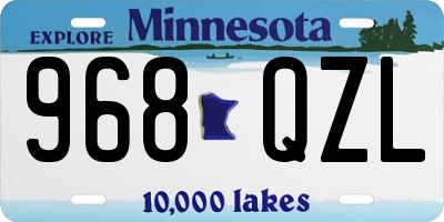 MN license plate 968QZL