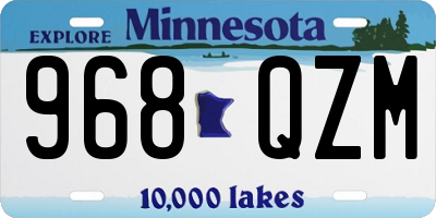 MN license plate 968QZM