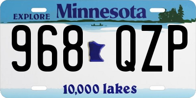 MN license plate 968QZP