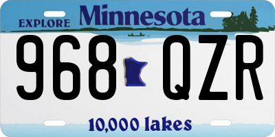 MN license plate 968QZR